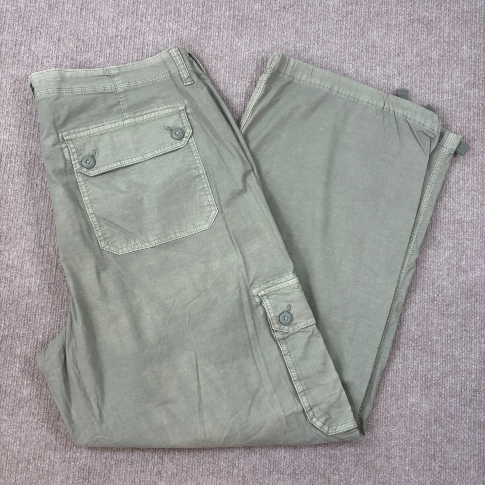 American Eagle Olive Green Utility Cargo Wide Leg Pants Women's Size 18 NWT